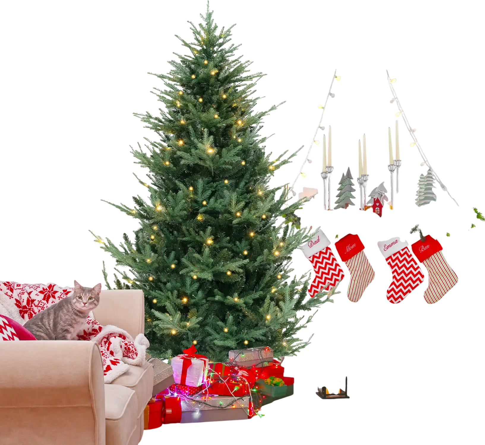 Costway Pre-Lit Artificial Hinged Xmas Christmas Tree 6/7/8' 31785426 New