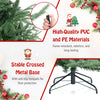 Pre-lit artificial Christmas tree with 778/1480 PVC and PE branch tips, featuring a stable crossed metal base for.