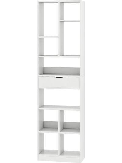 Costway 7-Tier Bookshelf with Drawer Floor Standing Display Storage Shelf 97814120 New