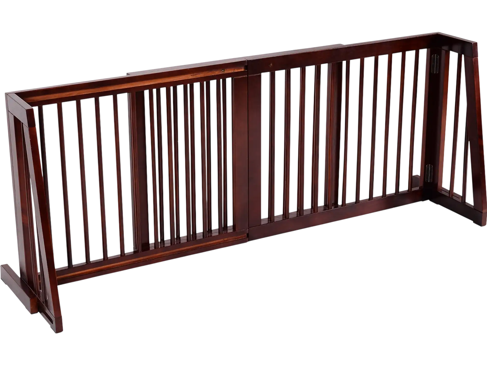Costway 3 Panel Folding Adjustable Free Standing Wood Pet Gate 52867143 New