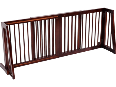Costway 3 Panel Folding Adjustable Free Standing Wood Pet Gate 52867143 New