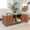 Patented 2-Door Cat Litter Box Enclosure with Winding Entry and Scratching Board-Brown - Gallery View 1 of 10