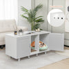 Patented 2-Door Cat Litter Box Enclosure with Winding Entry and Scratching Board-Gray - Gallery View 1 of 10