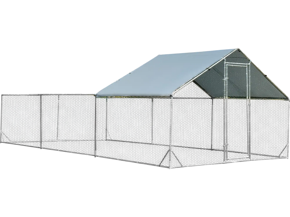 Large Metal Chicken Coop with Waterproof and Sun-proof Cover