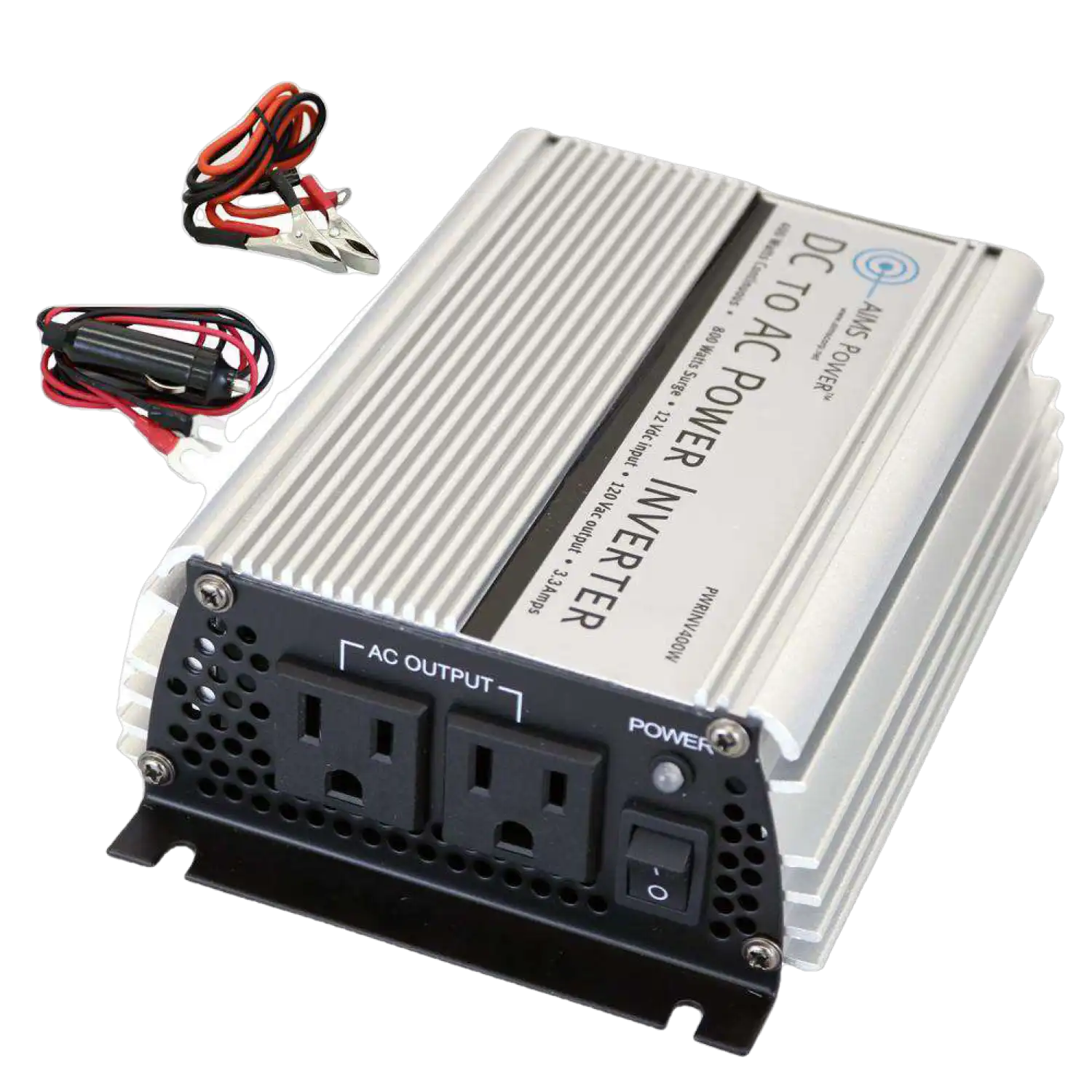 Aims Power PWRINV400W 400 Watt Power Inverter with Cables 12 Volt New