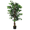 Full view of the 4-foot artificial ficus tree featuring 504 lifelike leaves, ideal for enhancing home and office spaces.