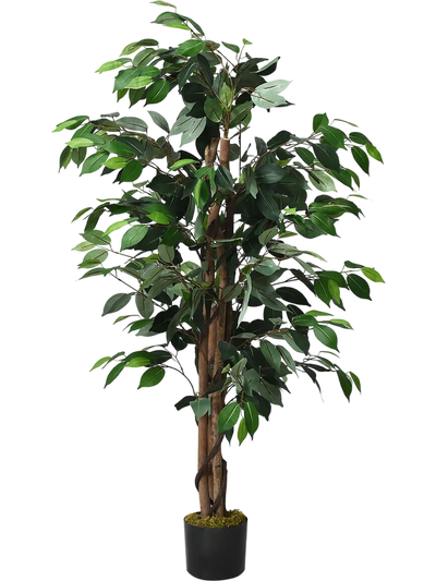 Costway 4' Indoor/Outdoor Artificial Ficus Silk Tree 53620914 New