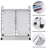 Detail shot of the 12-drawer rolling cart's easy-grab handles and smooth surface, perfect for versatile organization.