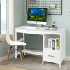 47.5-inch modern white computer desk showcasing a clean design with spacious top surface and two drawers for efficient.
