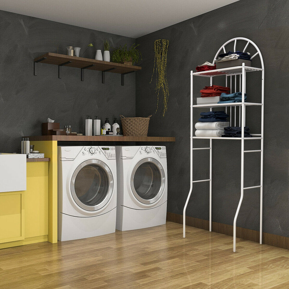 3-tier bathroom rack made of sturdy powder-coated iron, ideal for maximizing storage space in humid environments.