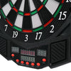 Professional electronic dartboard with LCD display, featuring 27 games and 12 dart storage for game room entertainment.