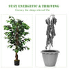 4-foot artificial ficus silk tree with 504 realistic leaves and a sturdy cement base, perfect for indoor or outdoor.