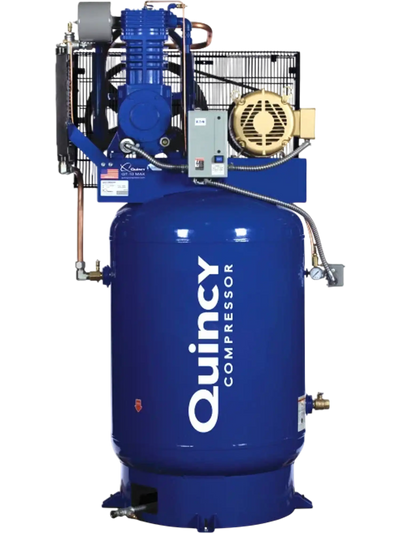 Quincy Compressor QT-10S Two Stage Piston Air Compressor 10 HP 120 Gallon Vertical Max 230V 1 Phase New
