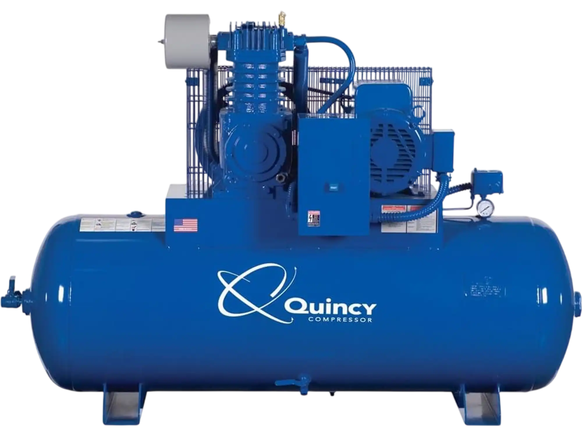 Quincy Compressor QT Pro Reciprocating Air Compressor 7.5 HP 80 Gal 175 Max PSI 230 Volt 3 Phase Horizontal Tank New