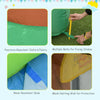 Close-up of the Kids Inflatable Jungle Bounce House showing puncture-resistant oxford fabric and mesh netting for.