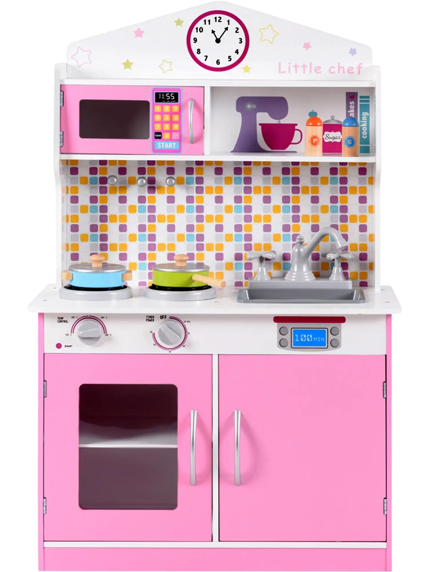 Costway Kids Wooden Pretend Play Kitchen Set 94625078 New