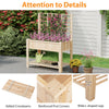 Wooden raised garden bed with trellis, crafted from fir wood, featuring reinforced corners and wide L-shaped legs for.