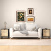Rattan nightstand set of 2 with drawer and cabinet, featuring metal legs, ideal for bedroom or living room organization.