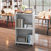 Rolling Podium Stand with 2 Shelves and Lockable Wheels-White - Gallery View 1 of 11