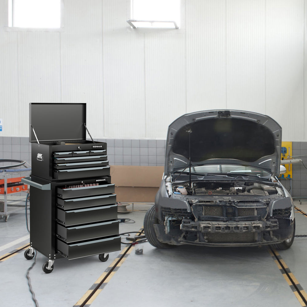 Rolling Steel Tool Chest with Hanging Holes and Central Keyed Locking System for Garage & Repair Shop - Gallery View 2 of 13