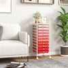 10 Drawer Rolling Storage Cart Organizer with 4 Universal Casters-Gradient Pink - Gallery View 1 of 9