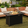 50000 BTU 2 Inch ropane Gas Fire Pit Table with Wind Guard and Glass Rocks-Black - Gallery View 1 of 9