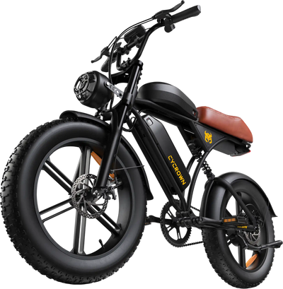 Cycrown CycRun Plus Vintage Moped Electric Bike Dual Battery 110 Mile Range 28 MPH 1250W New