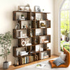6 Tier S-Shaped Bookshelf Storage Display Bookcase Decor Z-Shelf -Coffee - Gallery View 1 of 10