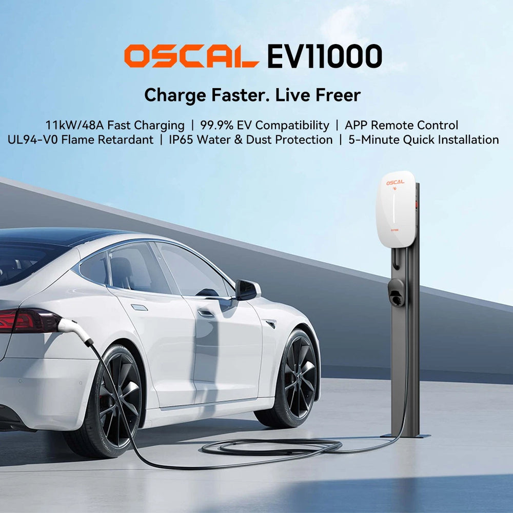 Oscal EV11000 EV Charger Level 2 11kW 48A 120/240V App Control New