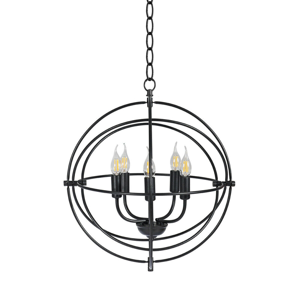 20-inch metal chandelier displaying an elegant spherical design with a sturdy iron frame, perfect for stylish indoor.