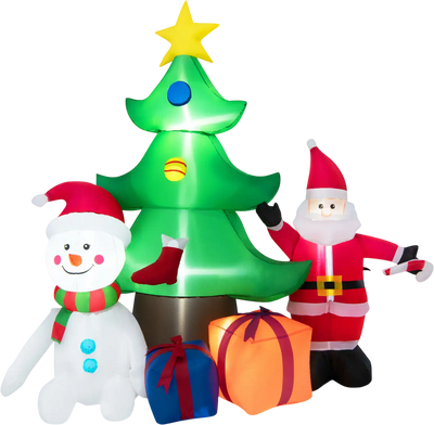 Costway 7.2' Inflatable Lighted Christmas Tree with Santa Claus 47219653 New