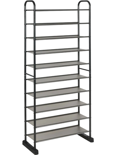 Costway 10-Tier Free-Standing Metal Frame Shoe Rack 13542896 New
