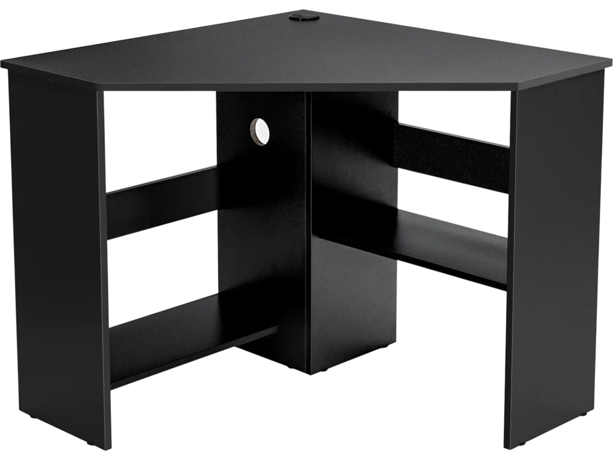 Costway Corner Computer Desk Triangle Writing Workstation w/ Storage Shelf 39615028 New