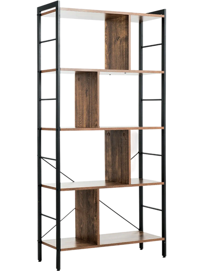 Costway 4-Tier Industrial Freestanding Bookshelf Metal Frame 01695724 New