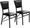 Set of 2 Metal Folding Dining Chair with Space Saving Design