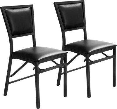 Costway Set of 2 Metal Folding Dining Chairs Space Saving 46802915 New