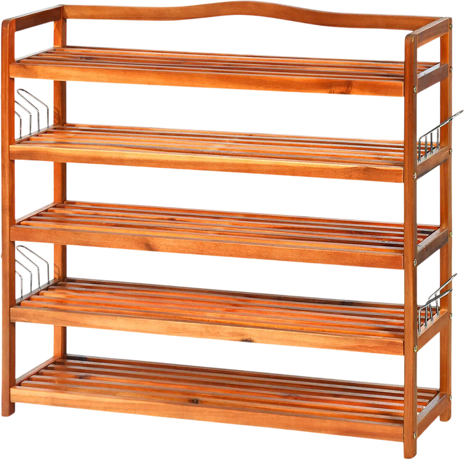Costway 5-Tier Wood Shoe Rack Holds 12-18 Pairs 64328095 New