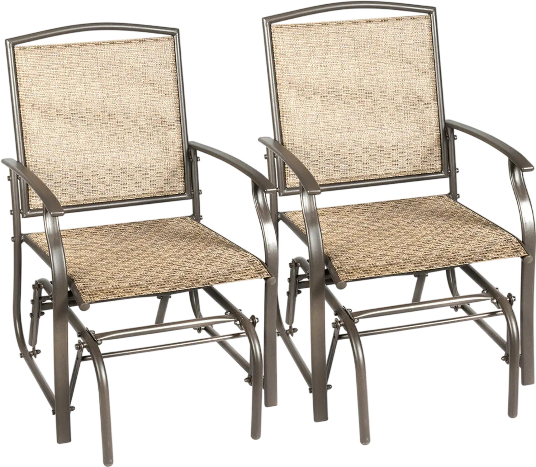 Costway 2-Pc Patio Single Glider Rocking Chairs 56380214 New