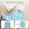 Portable evaporative air cooler with 120° auto swing, 3 modes, and 2.6-gallon water tank for efficient cooling.