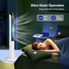 Portable 48 inches tower fan in white with remote control, featuring 80° oscillation and low-noise operation for.