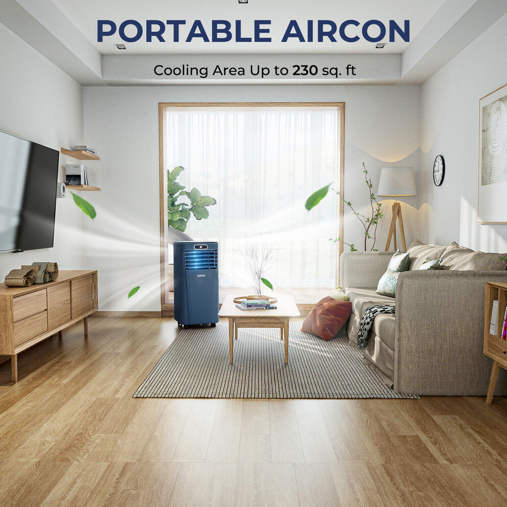8000BTU 3-in-1 Portable Air Conditioner with Remote Control-Dark Blue - Gallery View 1 of 11