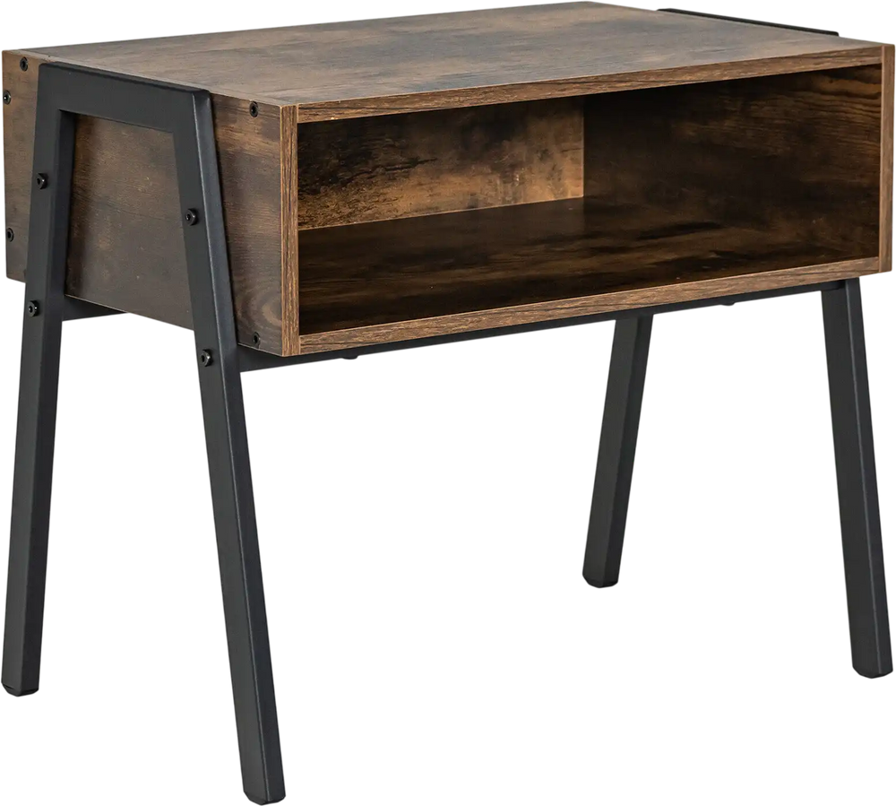 1 Piece Stackable Night Stand Shelf Accent Table with Metal Frame