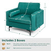 Peacock blue modular sofa couch with soft cushions, ergonomic armrests, and side pocket for storage, ideal for living.