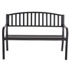 50-inch patio garden bench loveseat with solid steel frame, ergonomic design, perfect for outdoor relaxation.