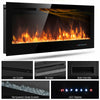 50-inch recessed electric fireplace with adjustable brightness, 9 flame colors, and tempered glass screen for cozy.