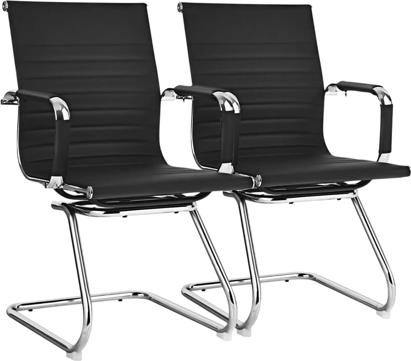 Costway Set of 2 Heavy Duty Conference Chairs w/ Protective Arm Sleeves 89712053 New