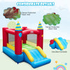 Kids inflatable bounce castle with protective mesh walls, durable 420D oxford cloth, and long slide for backyard fun.