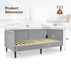 Twin size daybed frame in gray with wooden slat support, measuring 79" x 41" x 33", ideal for small spaces.