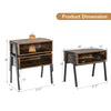 Stackable nightstand accent table with metal frame, spacious storage, and retro style, ideal for bedside or living room.