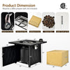 32-inch black propane fire pit table with lava rocks, PVC cover, and adjustable flame for outdoor patio use.